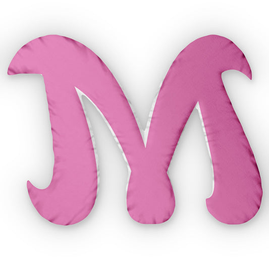 Letter M Custom Shaped Pillow | Monogram Alphabet Cushion