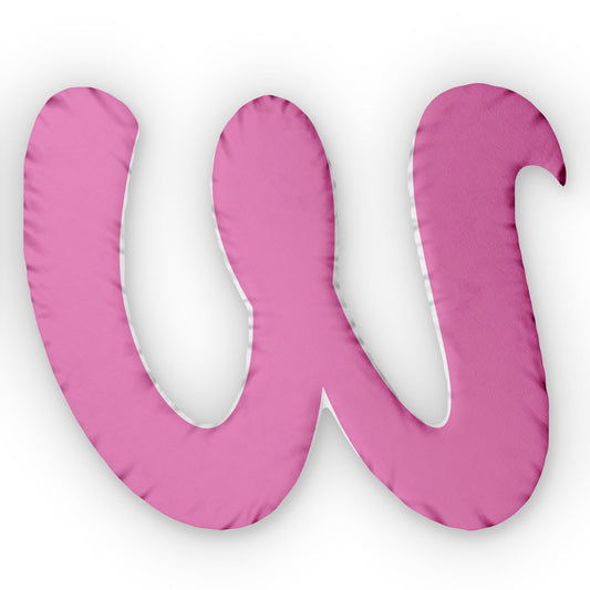 Letter W Custom Shaped Pillow | Monogram Alphabet Cushion
