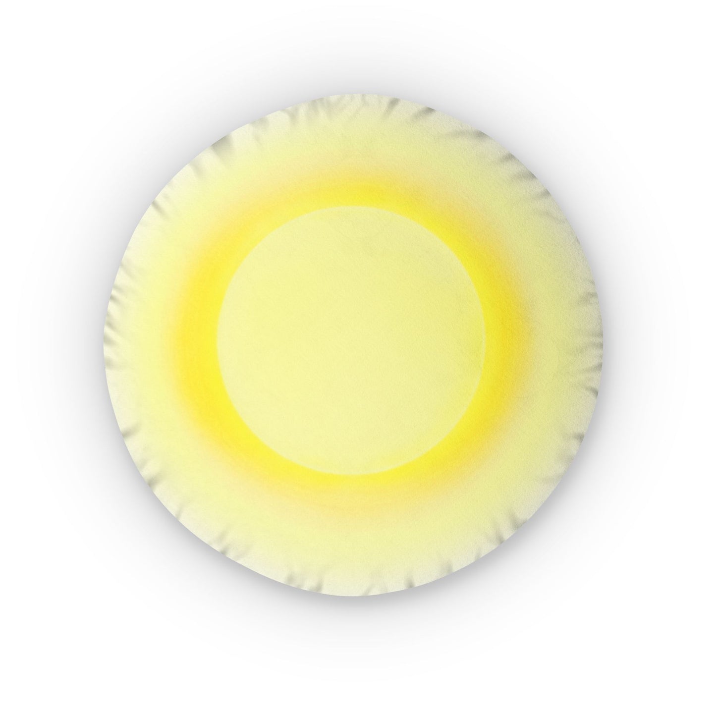 Sunny Round Throw Pillow — Yellow Sunburst Custom Shaped Pillow