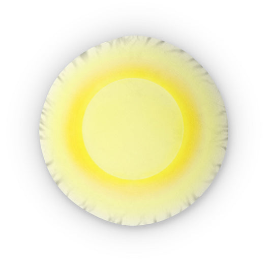 Sunny Round Throw Pillow — Yellow Sunburst Custom Shaped Pillow