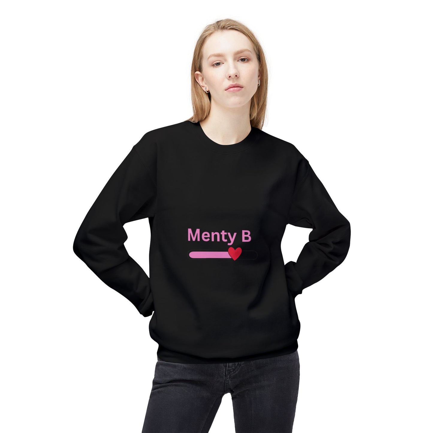 Menty B Sweatshirt for Chill Vibes, Cozy Unisex Crewneck, Gift for Friends, Casual Outfit, Perfect for Hangouts, Love & Friendship