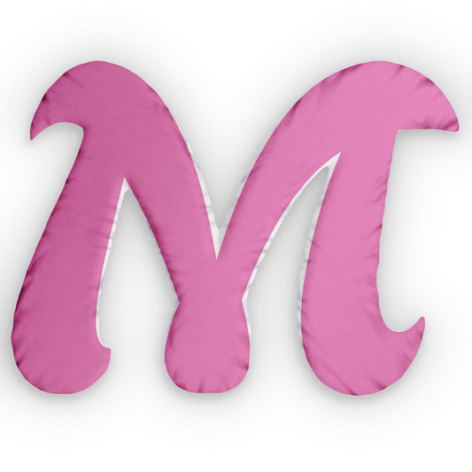 Letter M Custom Shaped Pillow | Monogram Alphabet Cushion