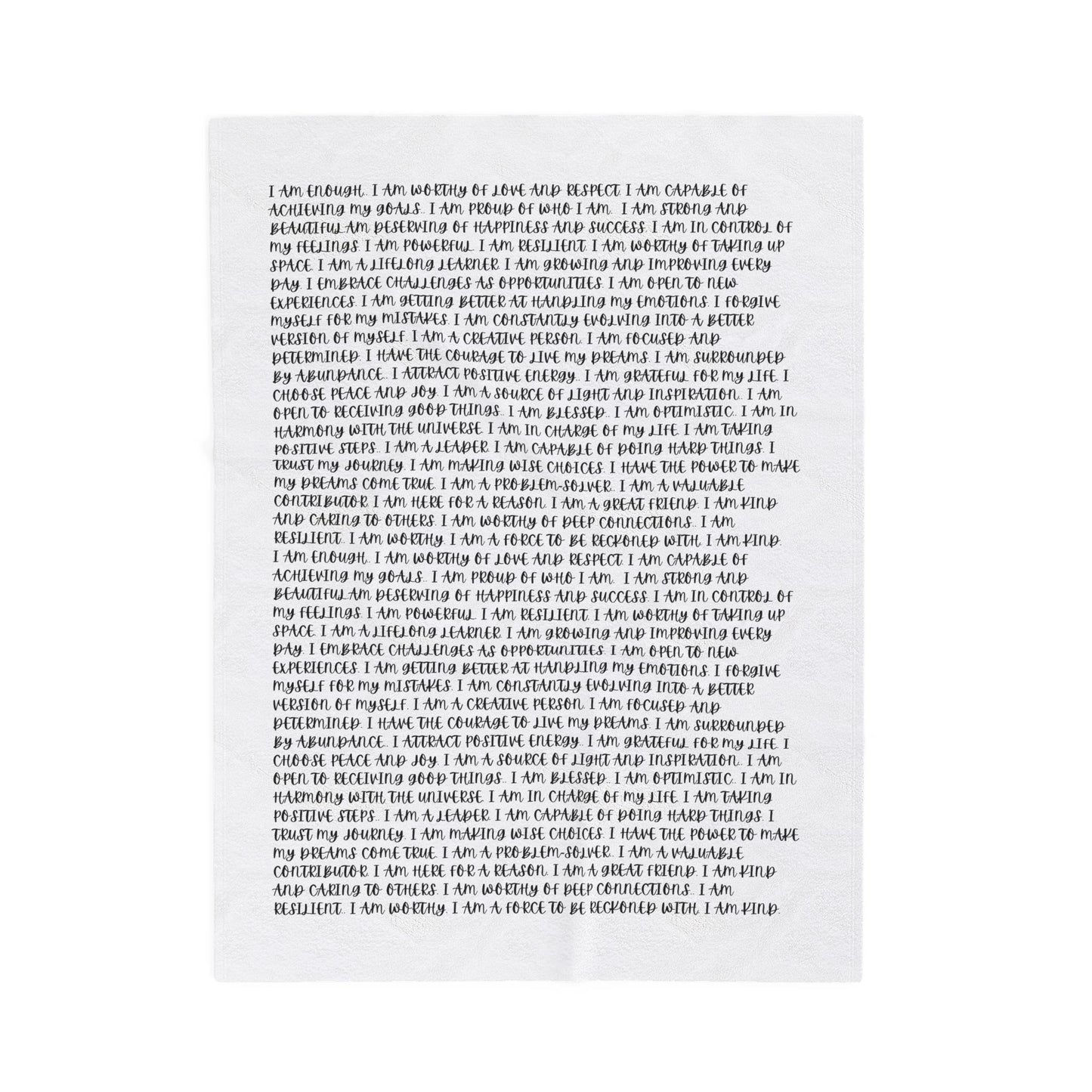 Affirmations Velveteen Blanket | Positive Quote Throw