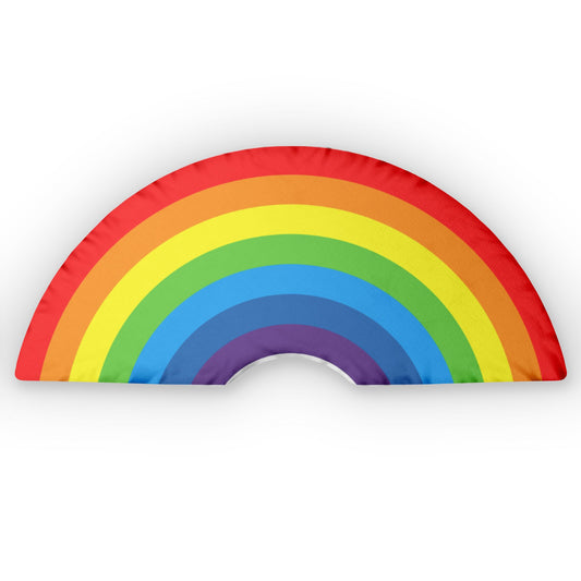 Rainbow Throw Pillow — Multicolored Rainbow Custom Shaped Pillow