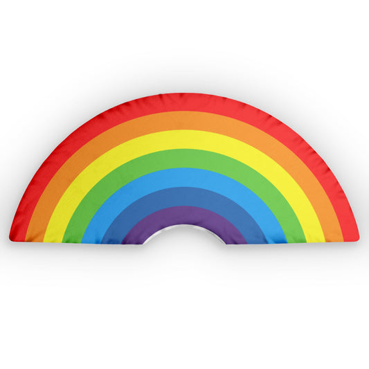 Rainbow Throw Pillow — Multicolored Rainbow Custom Shaped Pillow