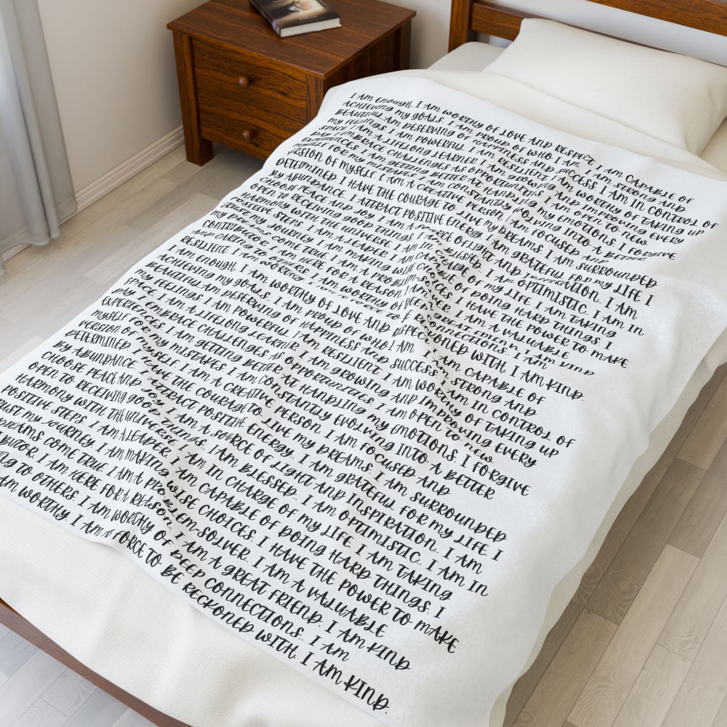 Affirmations Velveteen Blanket | Positive Quote Throw