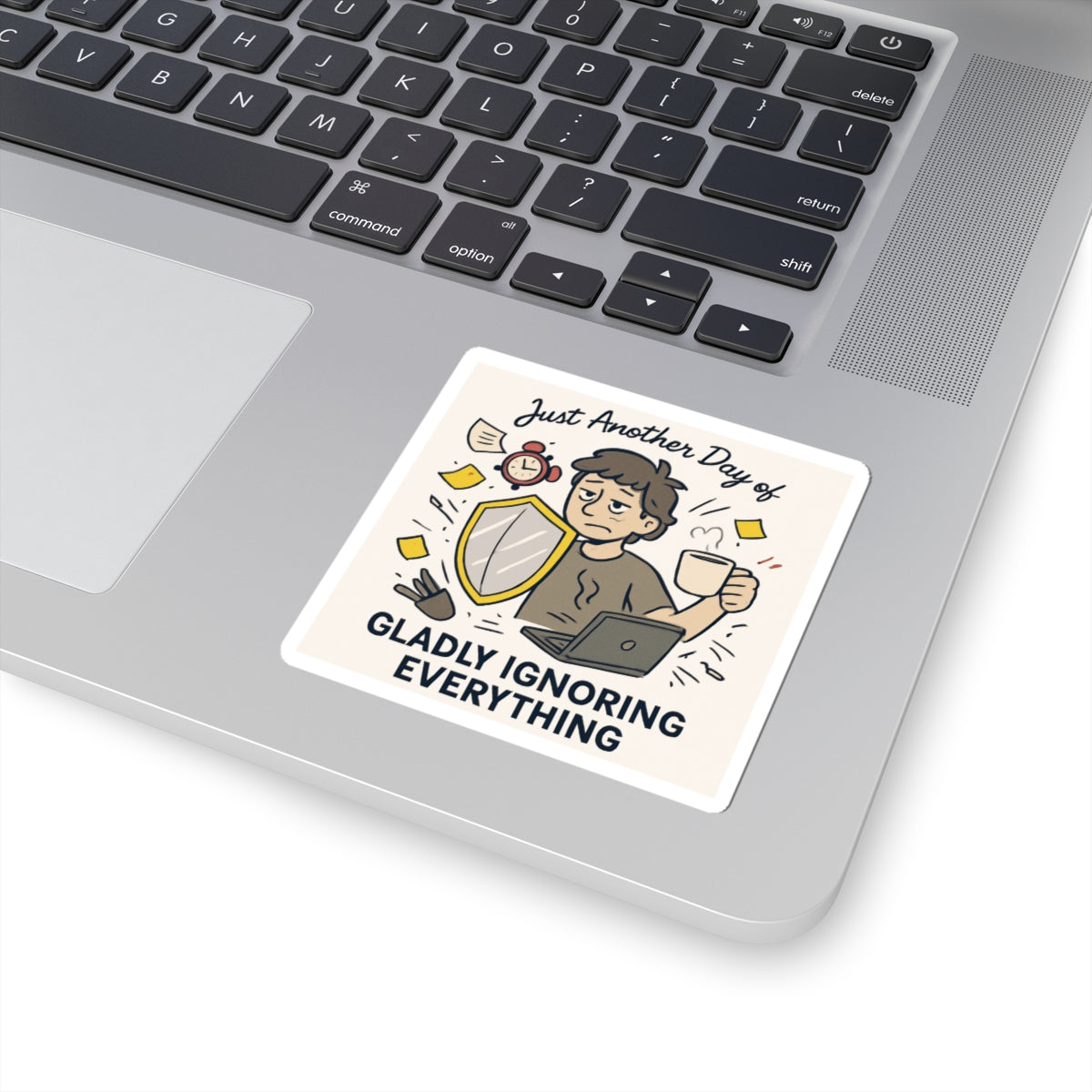 Gladly Ignoring Everything sticker | Funny Office Laptop Sticker, Relatable Introvert Decal