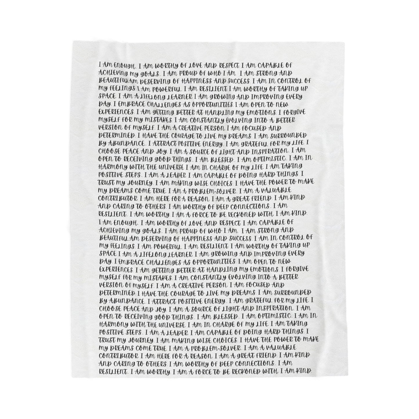 Affirmations Velveteen Blanket | Positive Quote Throw